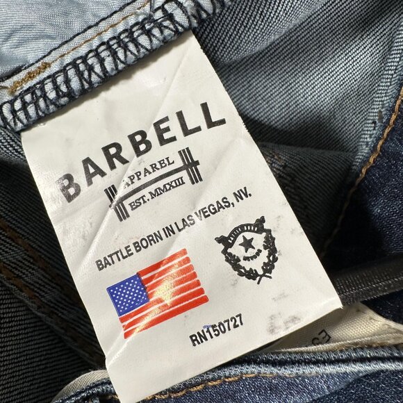 Barbell Apparel Jeans Men Size 30 Blue Denim W32 L33 Straight Legs Cotton Blend - Picture 9 of 11